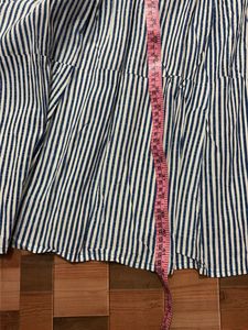 Blue Striped Tiered Maxi Skirt