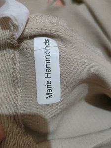 Beige Wide Leg Pants