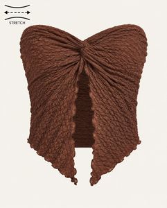 Crinkle Knit Strapless Top