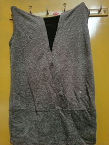 Beautiful Brown And Black Hooded Top