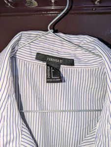 FOREVER 21 Sleeveless Striped Shirt Dress