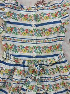 Boho Floral Print Smocked Dress