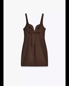 Zara short elastic dress with bow