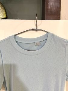 Light Blue Ruched T-Shirt Dress