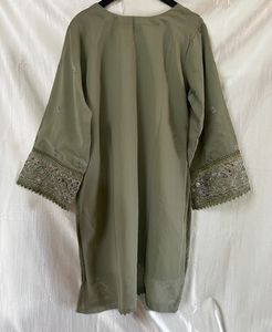 Pista-Green Embroidered Sharara Suit Set