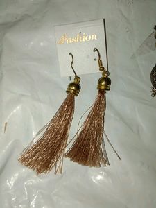 Silk Thread And Peacock oxidized Long Earrings