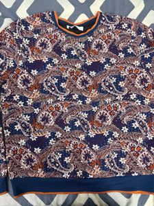 Paisley Print Long Sleeve woollen top