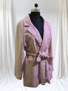 Royal Long Pink Suede Jacket 💕