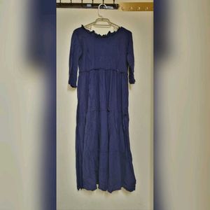 Navy Blue Tiered Maxi Dress