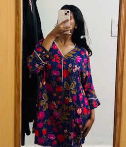 Vibrant Floral Print Kurta