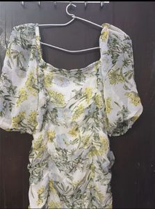 Floral Print Ruched Mini Dress