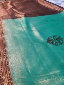 Green &amp; Brown Silk Saree