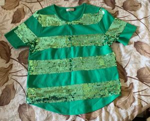 ONLY Green Sequin Top