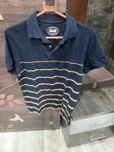 Blue Striped Polo Shirt