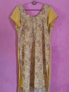 Elegant Yellow Floral Kurta Set