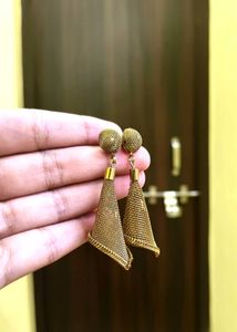 Unique Mesh Cone Drop Earrings