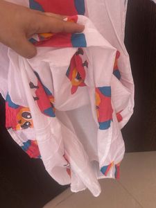 Quirky Cute Owl Print White A line dress