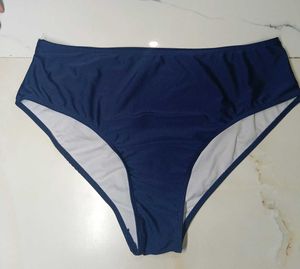 Navy Blue High-Waisted Bikini Bottom