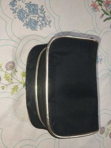 Black Cosmetic Pouch with Zipper