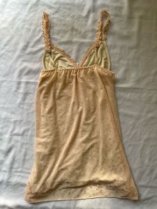 Peach Lace Trim mini dress