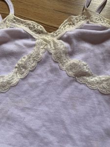 off white Lace Trim Cami Top