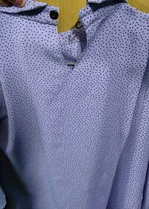 Chic Lavender Polka Dot Blouse