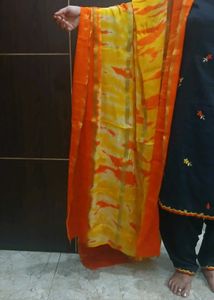 Black embroidery  Kurta Set with flat Salwar and