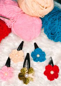 Handmade Crochet Flower Hair Clips