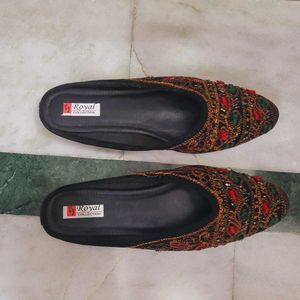 Embroidered Flat Mules