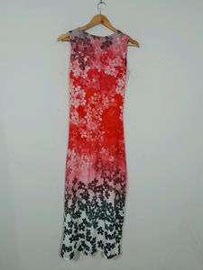 Floral Long Bodycon Dress With Slit