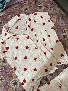 Cute Heart Print Pajama Set