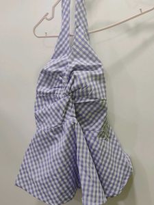 Gingham Halter Neck Top