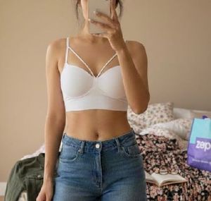 Caged Neck White Bralette