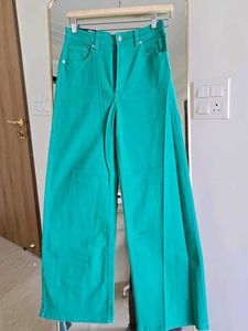 H&amp;M Green Wide Leg Jeans