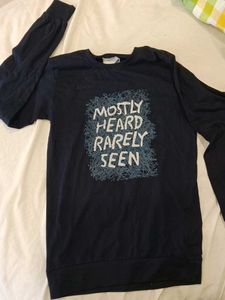 Blue Graphic Print Long Sleeve T-Shirt