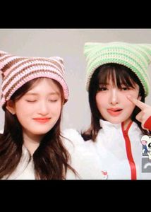 Striped Knit Cat Ear Beanie