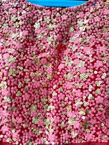 Stunning Pink Sequined Ethnic High low patter Gown