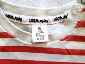 ⭕️➡️.Red &amp;white Stripes Unisex Babies T-shirt