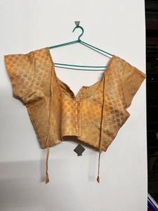 Elegant Gold Brocade Blouse