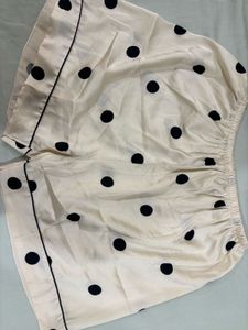 Cream Polka Dot Pajama Shorts