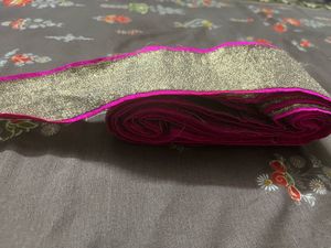 Vibrant Pink &amp; Gold Border lace