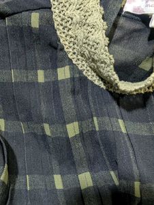 Vintage Plaid Top with Lace Detail