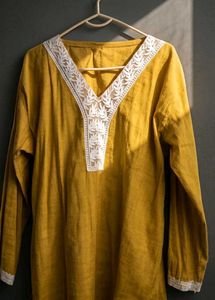 Yellow Embroidered Kurta Tunic