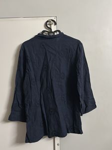 Navy Blue Embroidered Kurta