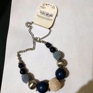 Chunky Blue Beaded Statement Necklace