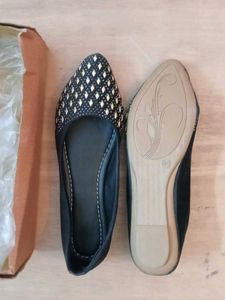 New Stylish Black Pointed Flats size 40