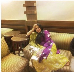 Elegant Purple chinoun kurta set with dupatta