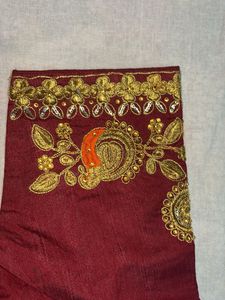 Maroon Embroidered Blouse
