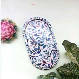 Handcrafted Botanical Concrete Trinket Tray | Blue