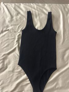 Black Ribbed Tank Bodysuit
